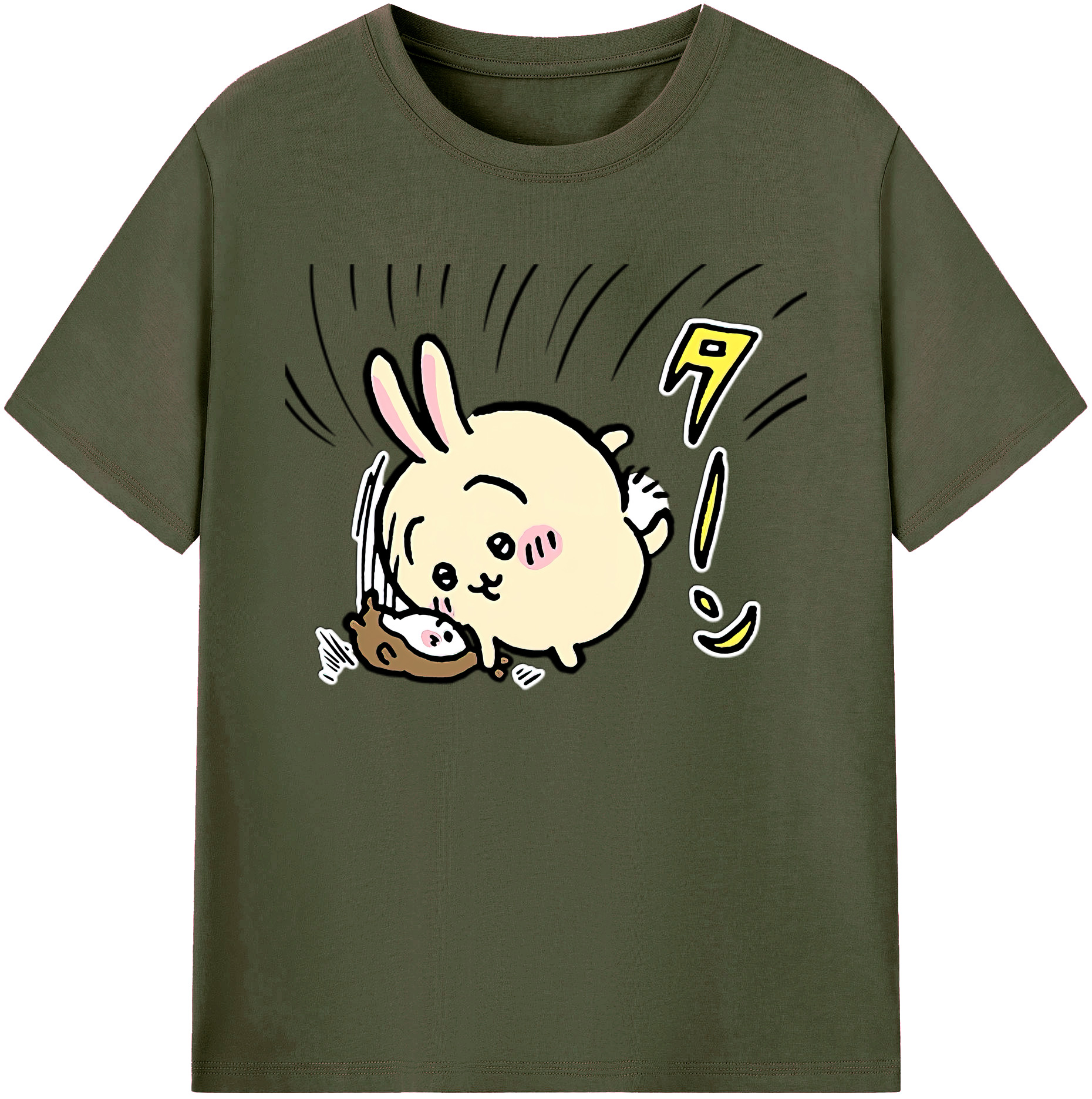 （画像用） ちいかわ うさぎ Chii-kawa usagi 綿100％ メンズ半袖Tシャツ｜肌触りやわらか＆通気性